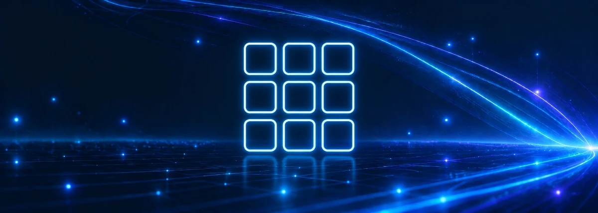 9つの枠が3行3列に並んだアイコン